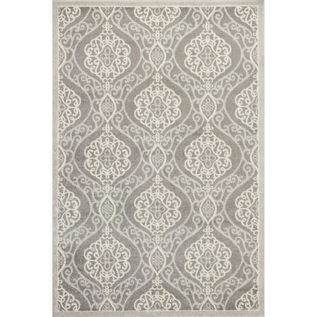 Homeroots 6 ft. 7 in. x 9 ft. 6 in. UV-Treated Polypropylene Silver Area Rug 352601